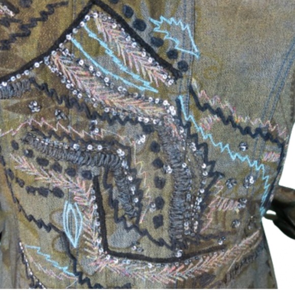 Chicos Leaf Motif Jacket - Picture 3 of 4
